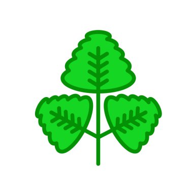 Yaprak simge vektör işareti ve beyaz arka plan üzerinde L izole sembolü