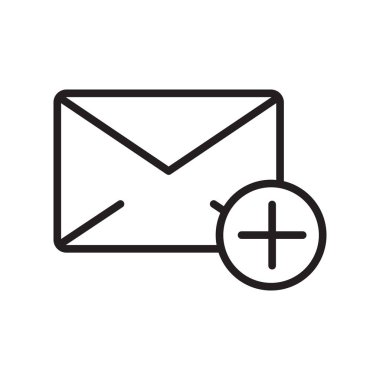 E-posta simgesi üzerinde izole beyaz arka plan web ve mobil uygulaması tasarım, e-posta logo kavramı, anahat simgesini, doğrusal işareti için vektör