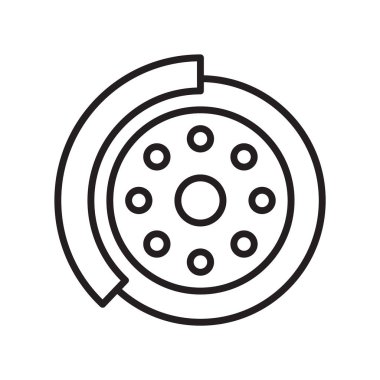 Fren disk simge vektör işareti ve üzerinde beyaz backgro izole sembolü