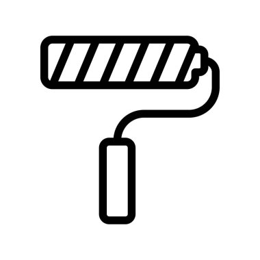 Boya silindiri simge vektör işareti ve üzerinde beyaz backg izole sembolü