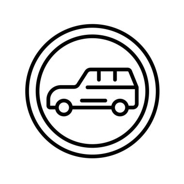 Araba simge vektör işareti ve beyaz arka plan üzerinde Ca izole sembolü