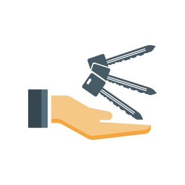 Web ve mobil uygulaması tasarımı, anahtar logo kavramı için beyaz arka plan üzerinde izole anahtar simge vektör