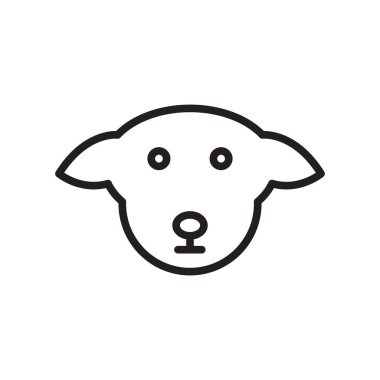 Köpek simge vektör işareti ve izole beyaz arka plan, köpek logo kavramı, anahat simgesini, doğrusal işareti, anahat simgesini, doğrusal işareti sembolü