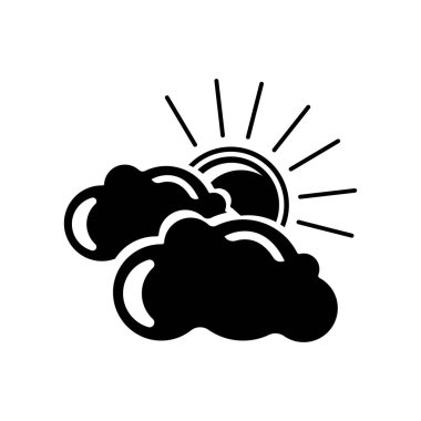 Bulutlu gece simgesi işareti vektör ve izole üzerinde beyaz backg sembolü