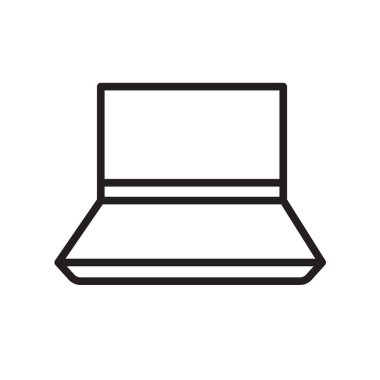 Web ve mobil uygulaması tasarımı, Laptop logo kavramı için beyaz arka plan üzerinde izole dizüstü simge vektör