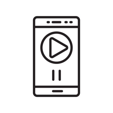 Smartphone simge vektör işareti ve üzerinde beyaz backgro izole sembolü