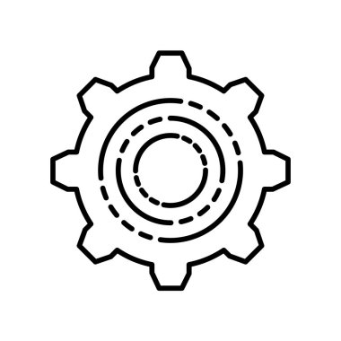 Ayarları simgesi vektör işareti ve beyaz arka plan üzerinde ayarları logo kavramı izole sembolü