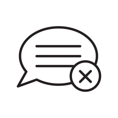 Konuşma balonu simgesinin üzerinde izole beyaz arka plan web ve mobil uygulaması tasarım, konuşma balonu logosu kavramı, anahat simgesini, doğrusal işareti için vektör