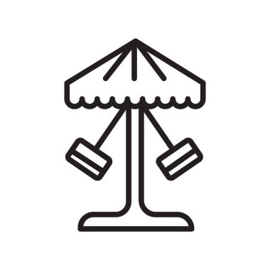 Web ve mobil uygulaması tasarımı, Carousel logo kavramı için beyaz arka plan üzerinde izole atlıkarınca simge vektör