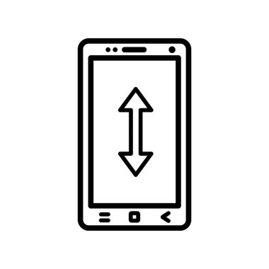 Smartphone simge vektör işareti ve üzerinde beyaz backgro izole sembolü