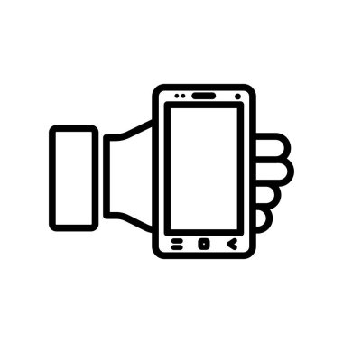 Smartphone simge vektör işareti ve üzerinde beyaz backgro izole sembolü