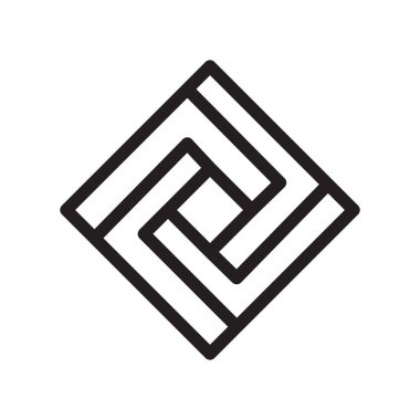 Web ve mobil uygulaması tasarımı, kare logo kavramı için beyaz arka plan üzerinde izole kare simge vektör