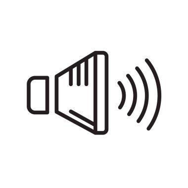 Web ve mobil uygulaması tasarımı, hoparlör logo kavramı için beyaz arka plan üzerinde izole hoparlör simge vektör