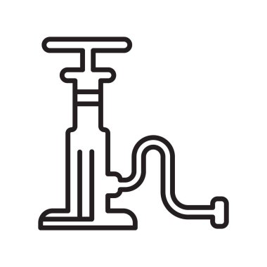 Hava Pompası simge vektör işareti ve üzerinde beyaz adam izole sembolü