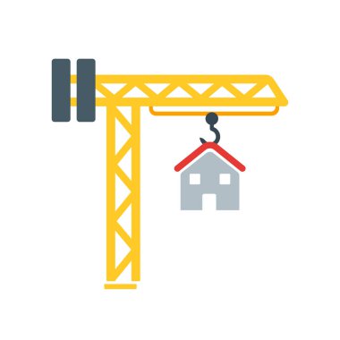 Bina simge vektör web ve mobil uygulaması tasarım, bina logo kavramı için izole üzerinde beyaz arka plan