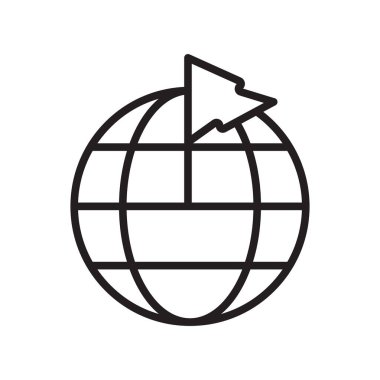 Planet earth simgesini vektör web ve mobil uygulaması tasarımı, Planet earth logo kavramı için izole üzerinde beyaz arka plan