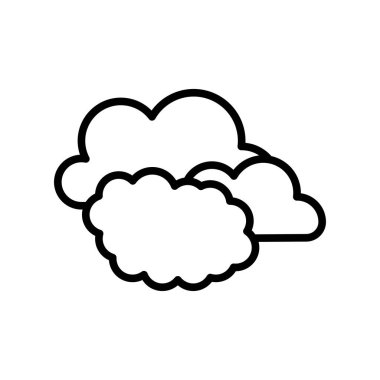 Bulutlar simge vektör işareti ve beyaz arka plan üzerinde bulutlar logo kavramı izole sembolü