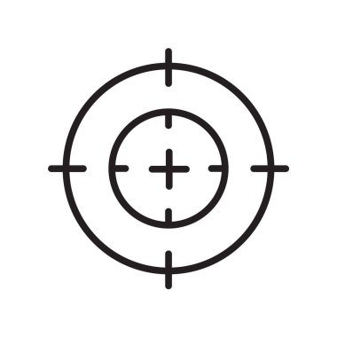 Amaç simge vektör web ve mobil uygulaması tasarım, amaç logo kavramı, anahat simgesini, doğrusal işareti için izole üzerinde beyaz arka plan