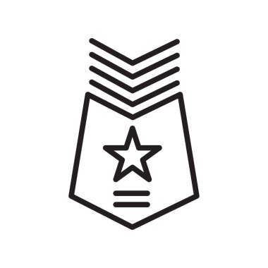 Rütbesi simgesini vektör web ve mobil uygulaması tasarım, rütbe logo kavramı, anahat simgesini, doğrusal işareti için izole üzerinde beyaz arka plan