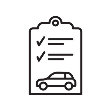 Muayene simge vektör işareti ve üzerinde beyaz backgro izole sembolü