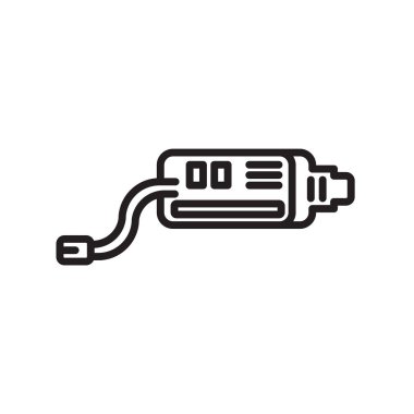 Egzoz borusu simge vektör işareti ve üzerinde beyaz backg izole sembolü