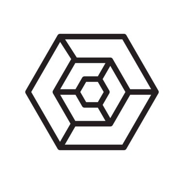 Web ve mobil uygulaması tasarımı, altıgen logo kavramı için beyaz arka plan üzerinde izole altıgen simge vektör