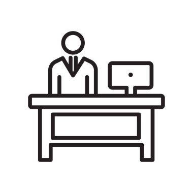 Web ve mobil uygulaması tasarımı, Resepsiyon logo kavramı için beyaz arka plan üzerinde izole Resepsiyon simge vektör