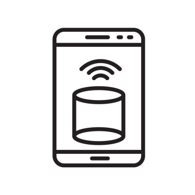 Smartphone simge vektör işareti ve üzerinde beyaz backgro izole sembolü