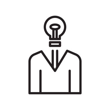 Web ve mobil uygulaması tasarımı, işadamı logo kavramı için beyaz arka plan üzerinde izole iş adamı simge vektör