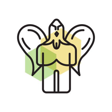 Canavar simge vektör işareti ve beyaz arka plan üzerinde izole sembolü