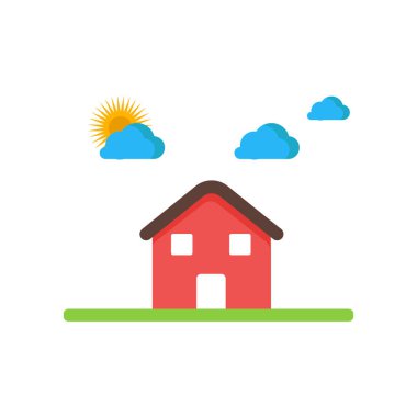 House simge vektör işareti ve beyaz arka plan üzerinde izole sembolü, 