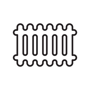 Web ve mobil uygulaması tasarımı, radyatör logo kavramı için beyaz arka plan üzerinde izole radyatör simge vektör