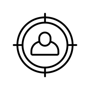 Hedef simge vektör işareti ve beyaz arka plan üzerinde izole sembolü,