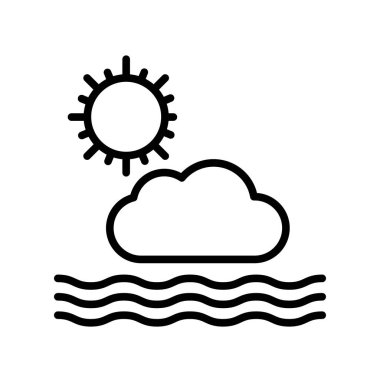 Bulutlu simge vektör işareti ve beyaz arka plan üzerinde bulutlu logo kavramı izole sembolü