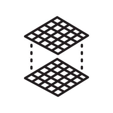 Katmanlar simge vektör web ve mobil uygulaması tasarımı, Katmanlar logo kavramı için izole üzerinde beyaz arka plan