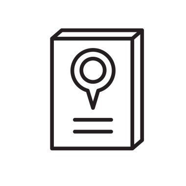 Web ve mobil uygulaması tasarımı, logo kavramı kitap harita için beyaz arka plan üzerinde izole kitap simge vektör harita