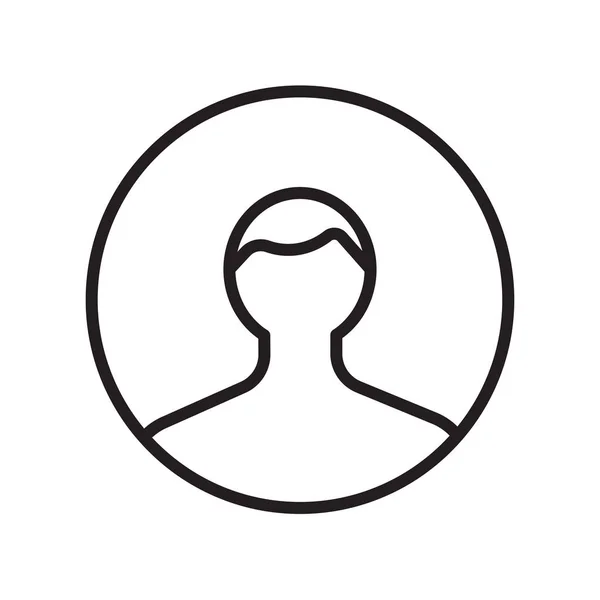 Icono de usuario signo vectorial y símbolo aislado sobre fondo blanco, concepto de logotipo de usuario, símbolo de esquema, signo lineal — Vector de stock