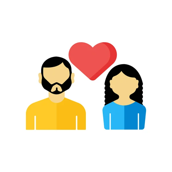 Web とモバイル アプリの設計 いくつかのロゴのコンセプトのための白い背景に分離されたカップルのアイコン ベクトル — ストックベクタ