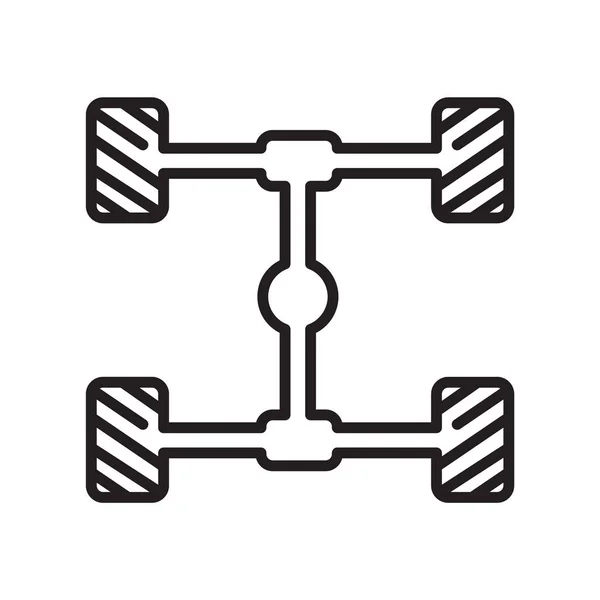 Chassis Symbol Vektorzeichen und Symbol isoliert auf weißem Hintergrund — Stockvektor