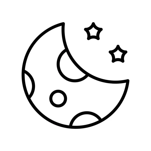 Luna icono signo vectorial y símbolo aislado sobre fondo blanco, Luna logotipo concepto — Vector de stock