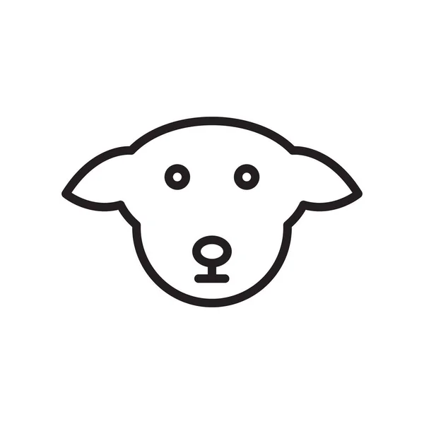 Sinal do vetor do ícone do cão e símbolo isolado no fundo branco, conceito do logotipo do cão, símbolo do contorno, sinal linear, símbolo do contorno, sinal linear —  Vetores de Stock
