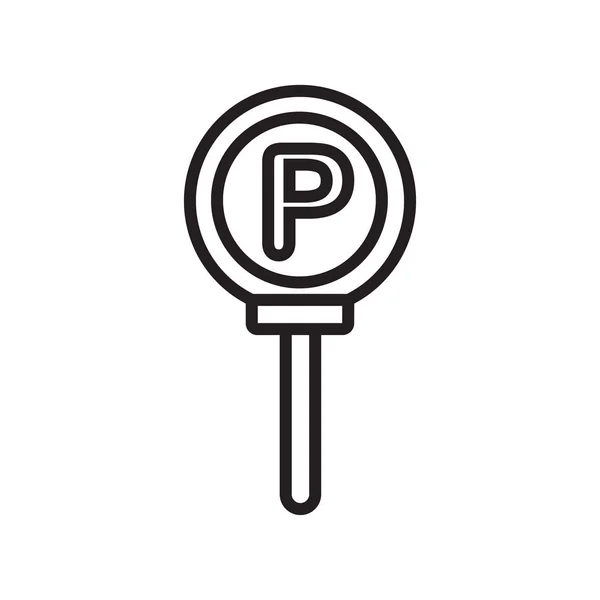 Parking ikona wektor znak i symbol na białym tle — Wektor stockowy