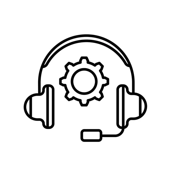 Headphones ícone vetor sinal e símbolo isolado no fundo branco, Headphones logotipo conceito — Vetor de Stock