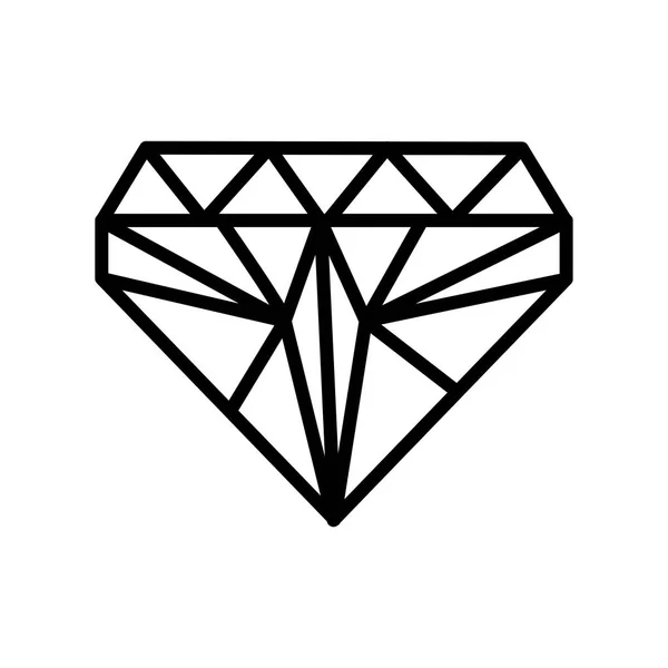 Diamant pictogram vector teken en symbool geïsoleerd op witte achtergrond — Stockvector