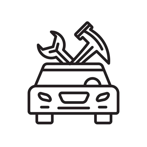 Araba tamir simge vektör işareti ve üzerinde beyaz backgro izole sembolü — Stok Vektör