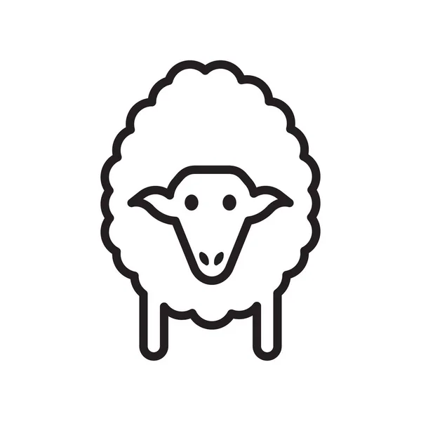 Schapen pictogram vector teken en geïsoleerd op een witte achtergrond, schapen logo concept, overzichtssymbool, lineaire teken, overzichtssymbool, lineaire teken symbool — Stockvector