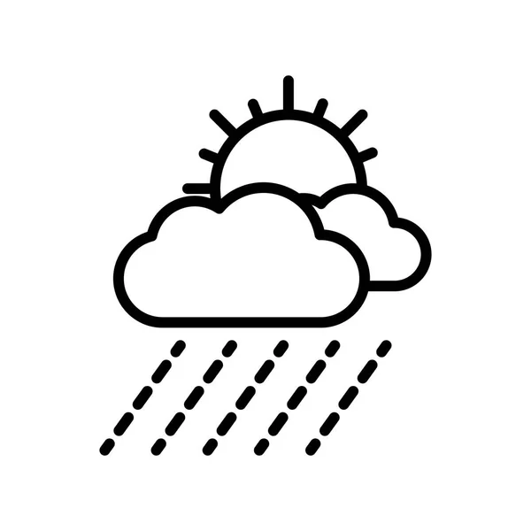 Regen-Symbol-Vektorzeichen und Symbol isoliert auf weißem Hintergrund, Regen-Logo-Konzept — Stockvektor