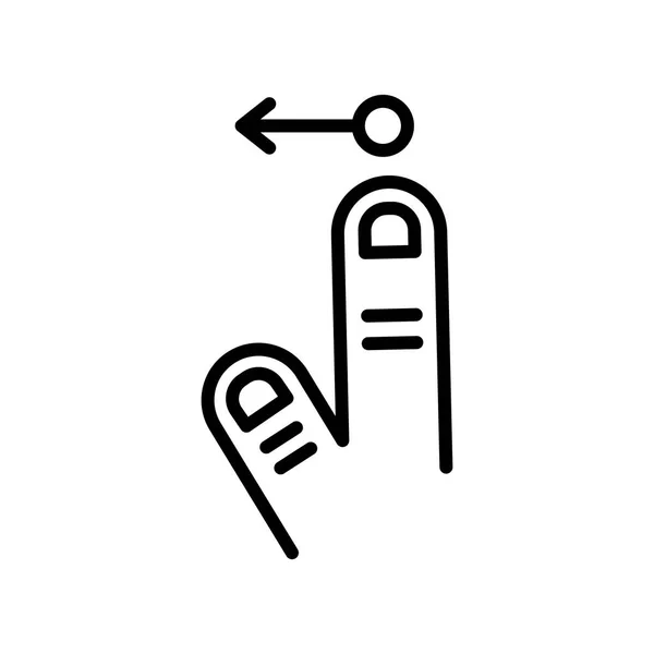 Toque icono signo vectorial y símbolo aislado sobre fondo blanco, Ta — Vector de stock