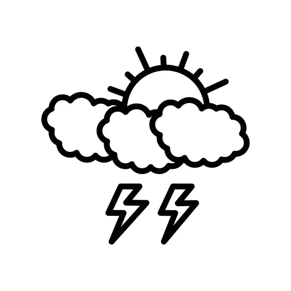 Signo de vector de icono de tormenta y símbolo aislado sobre fondo blanco, concepto de logotipo de tormenta — Vector de stock