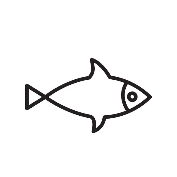 Fish icon vector sign and symbol isolated on white background, Fish logo concept — Stock Vector